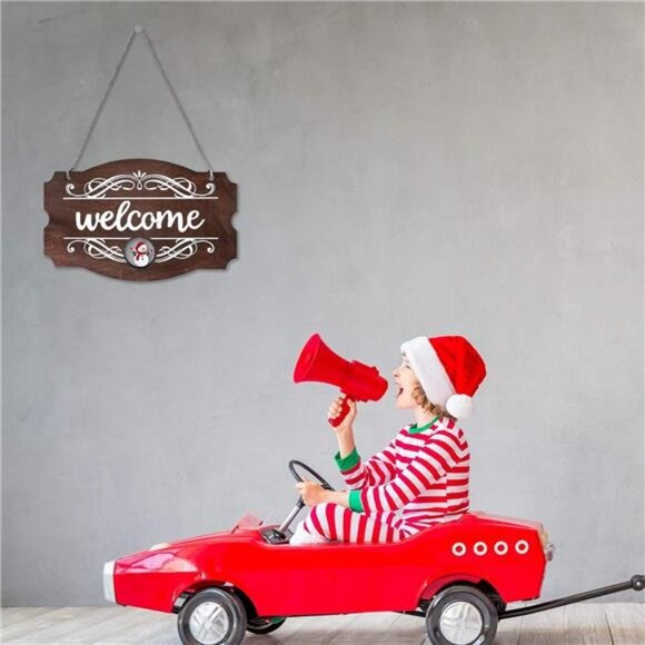 Welcome Door Sign Christmas Decor Fall Sign Seasonal Front Door Rustic Wood - Picture 5 of 8